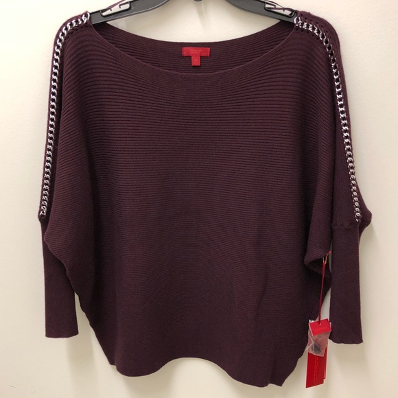 Jennifer Lopez Sweaters - Burgundy Ribbed Sweater